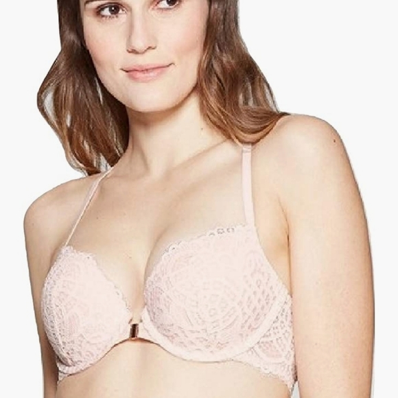Reggiseno Auden The Radiant Plunge Push-Up – Chiusura Frontale, Pizzo, Colore Avorio – Taglia 34D